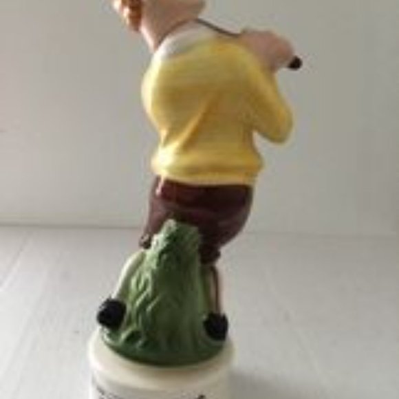 Rare Vintage Collectible Drunken Golfer Decanter & Music Box Plays HOW DRY I AM - Picture 3 of 6